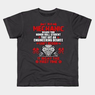 Funny mechanic mechanical engineering degree Kids T-Shirt